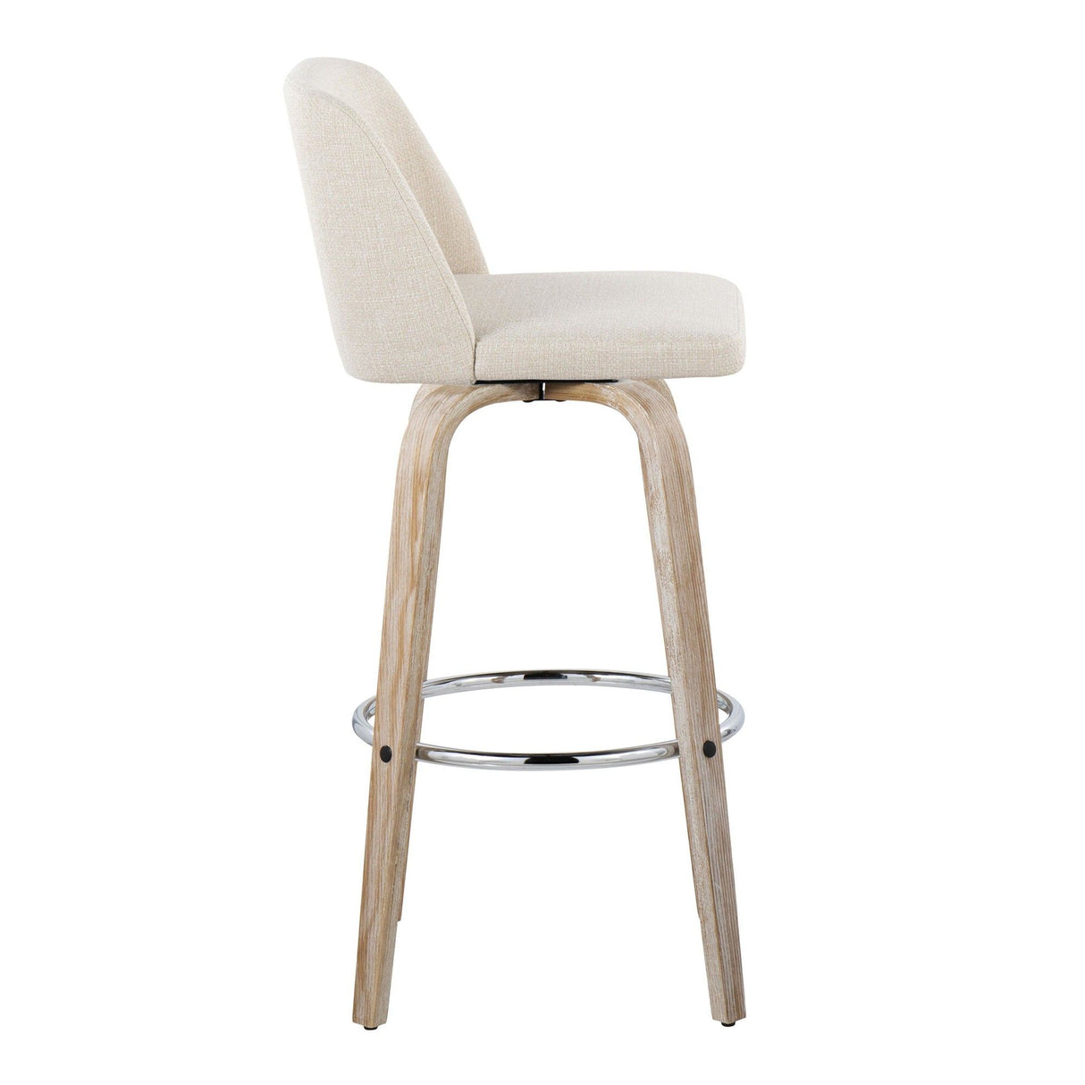 Toriano - 30" Fixed-Height Barstool (Set of 2) - Light Brown & Chrome Base