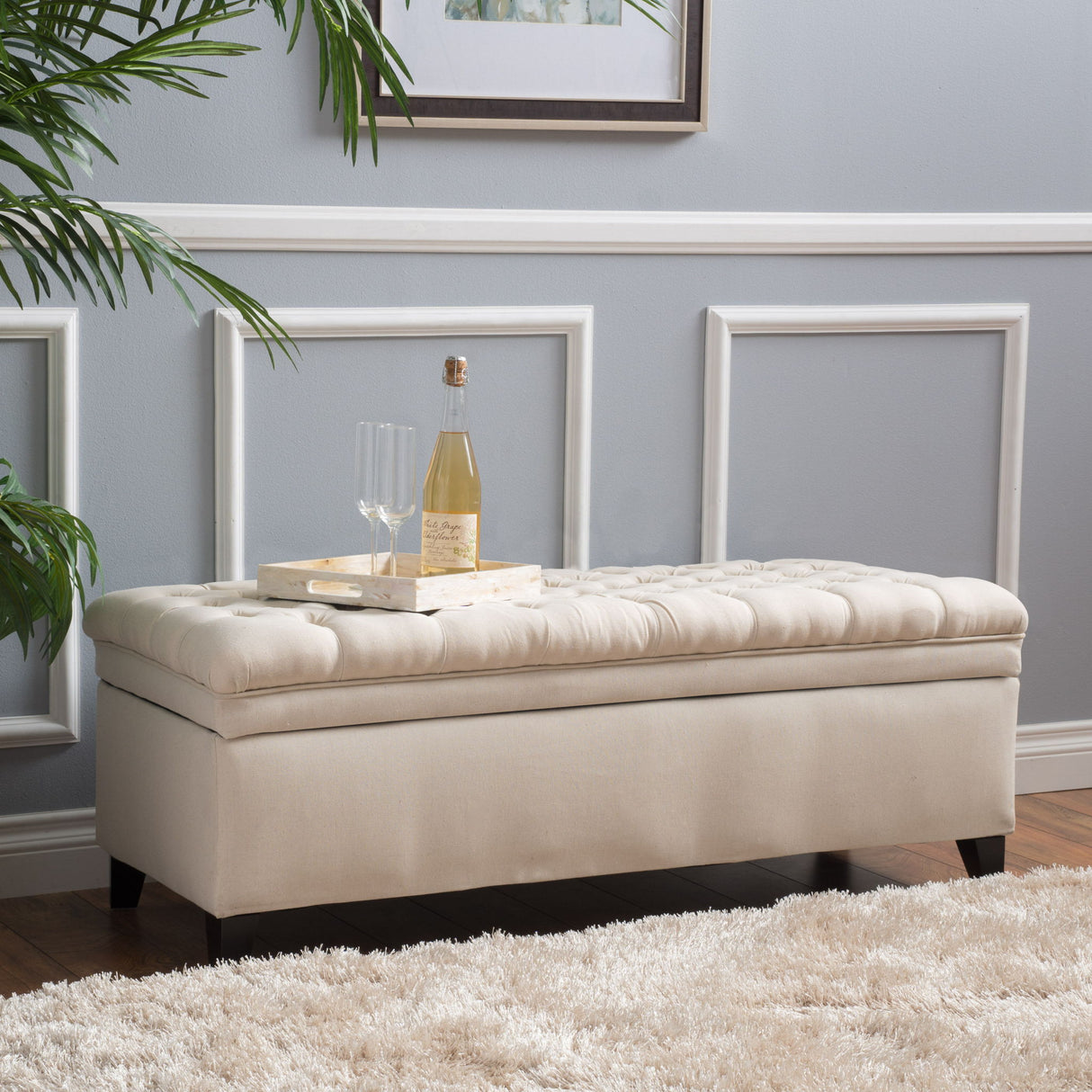 Juliana - Storage Ottoman With Birch Legs