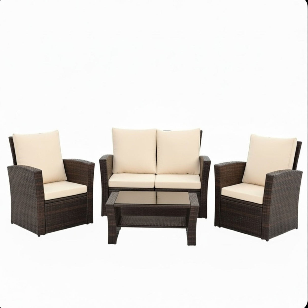 Modern Patio Set With Table And Cushions