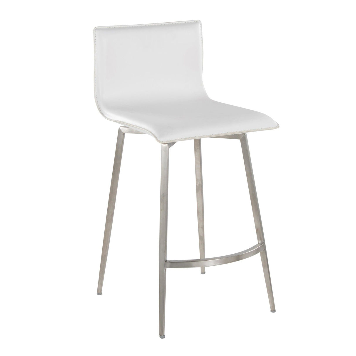 Mason - 26" Upholstered Fixed-Height Counter Stool With Swivel (Set of 2) - Stainless Steel