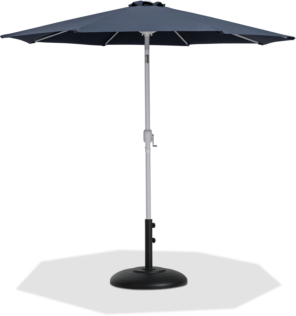 Fiji - Aluminum Patio Umbrella With Round Black And White Base