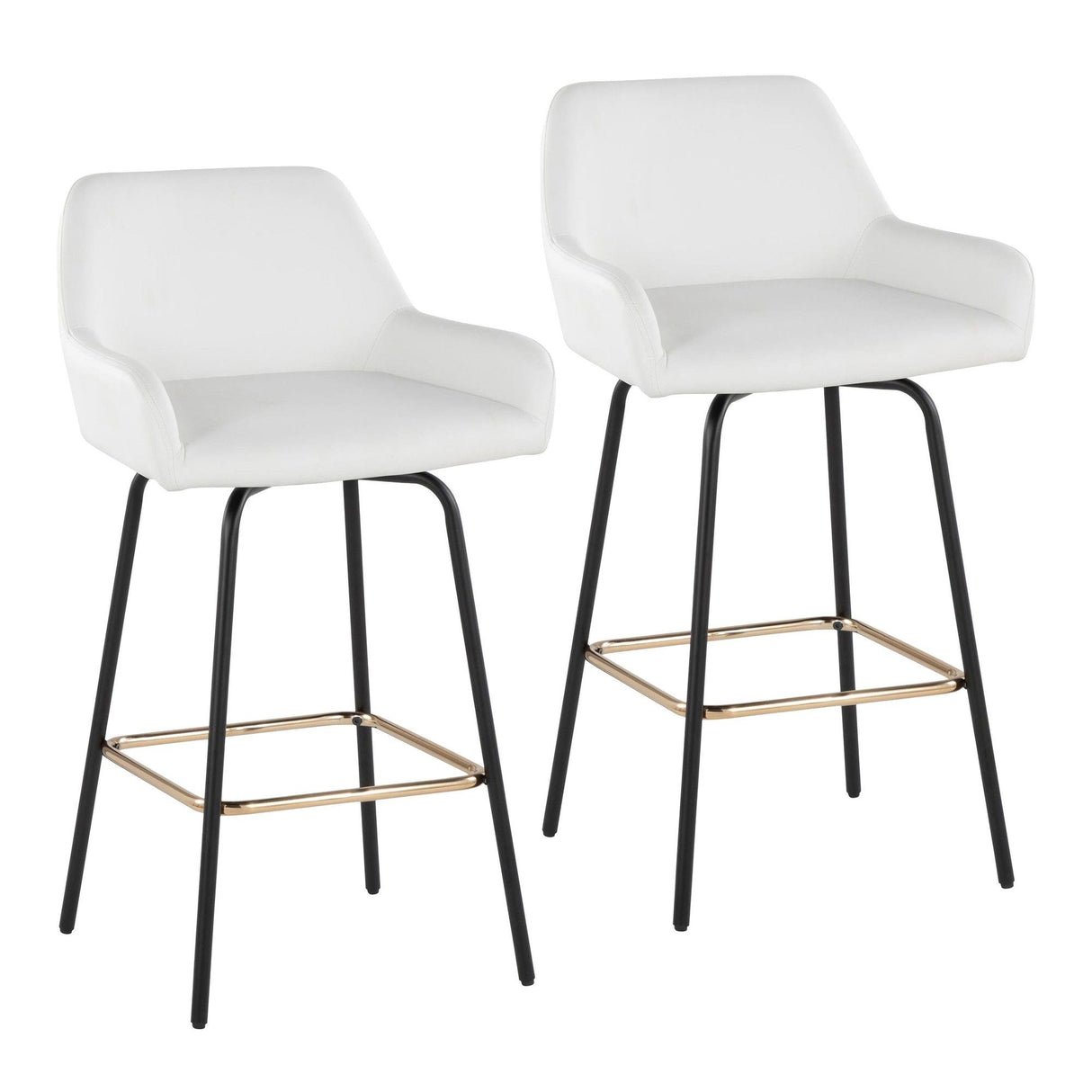 Daniella - 24" Fixed-Height Counter Stool (Set of 2) - Black Metal