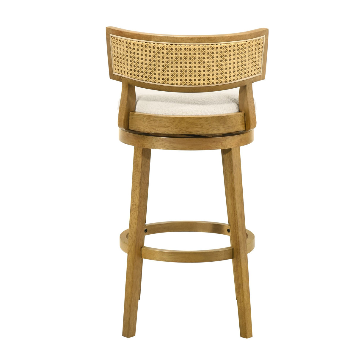 Noely - Modern Farmhouse Swivel Wood Bar Height Kitchen Bar Stool