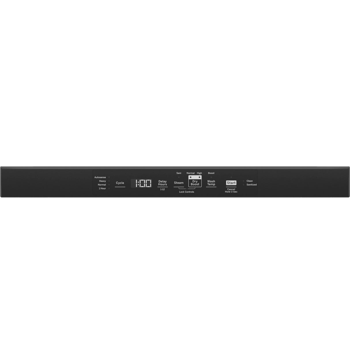 GE GDT595HYYFS dishwasher — top control panel