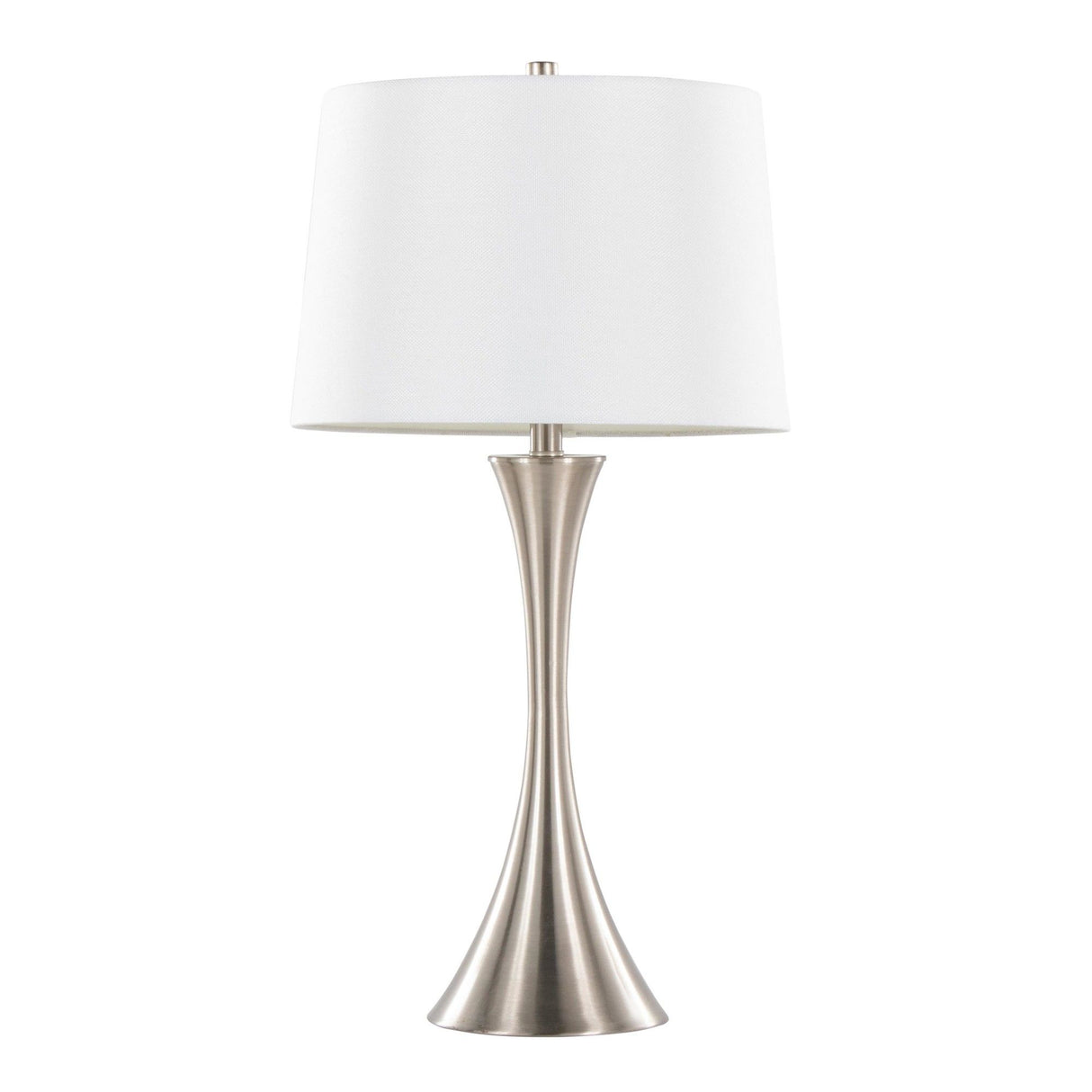 Lenuxe - 24" Metal Table Lamp - Brushed Nickel (Set of 2)