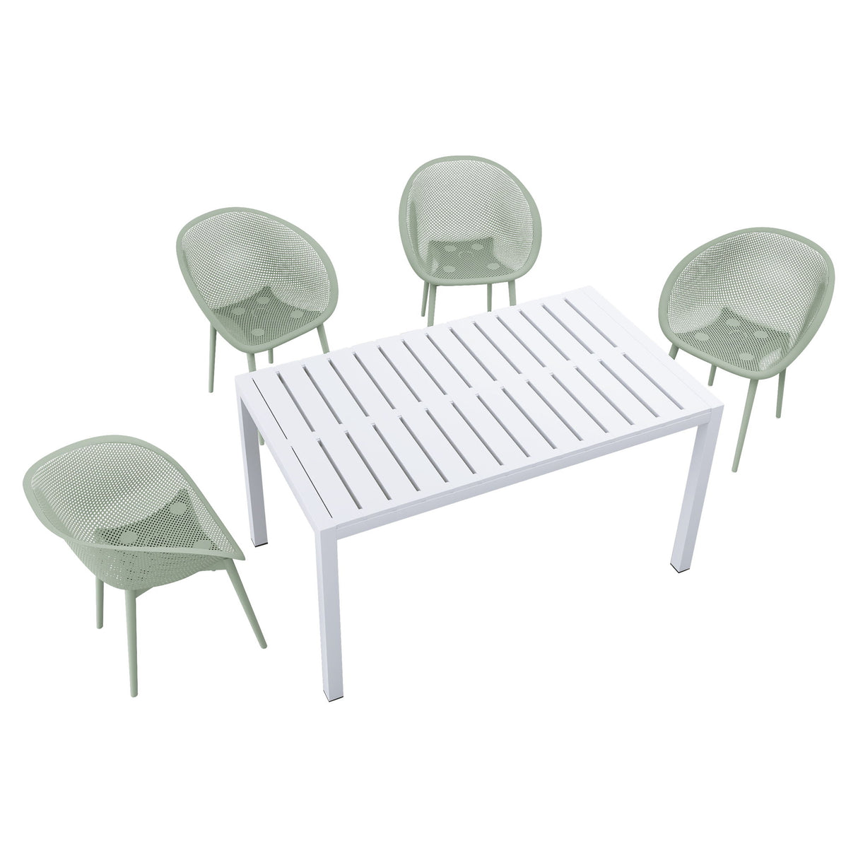 4 Pack Lounge Chair Set With Long Table