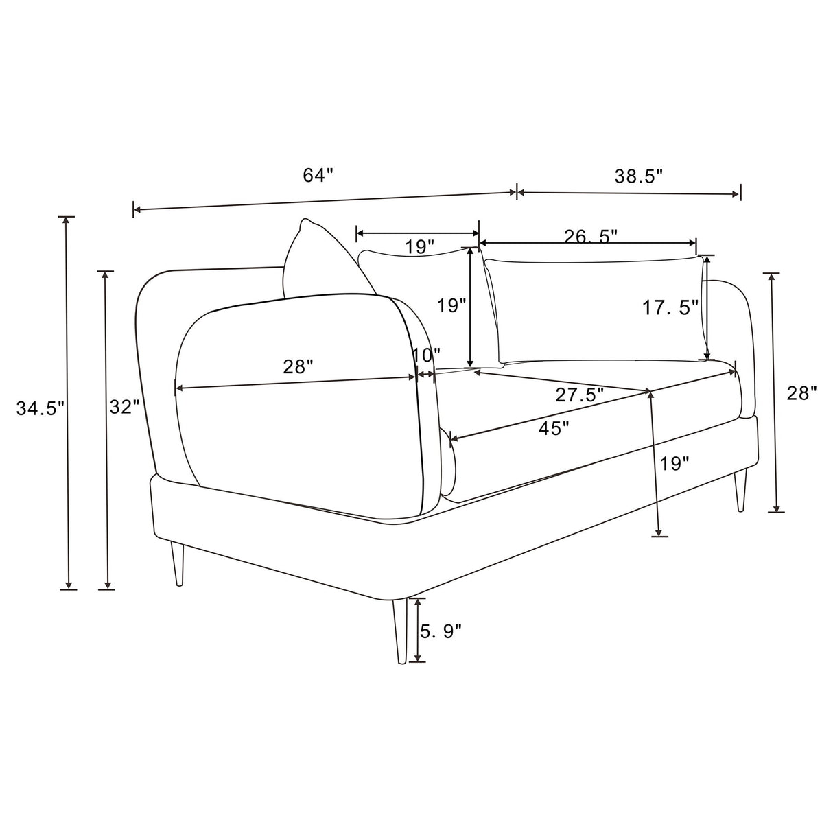 Repley - Upholstered Sculpted Track Arm Loveseat - Beige