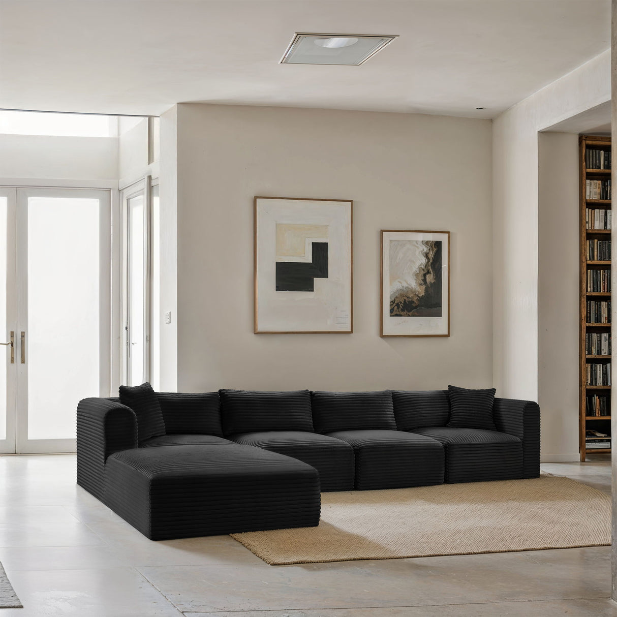 Shaggy - 5 Piece Modular Sectional With Ottoman
