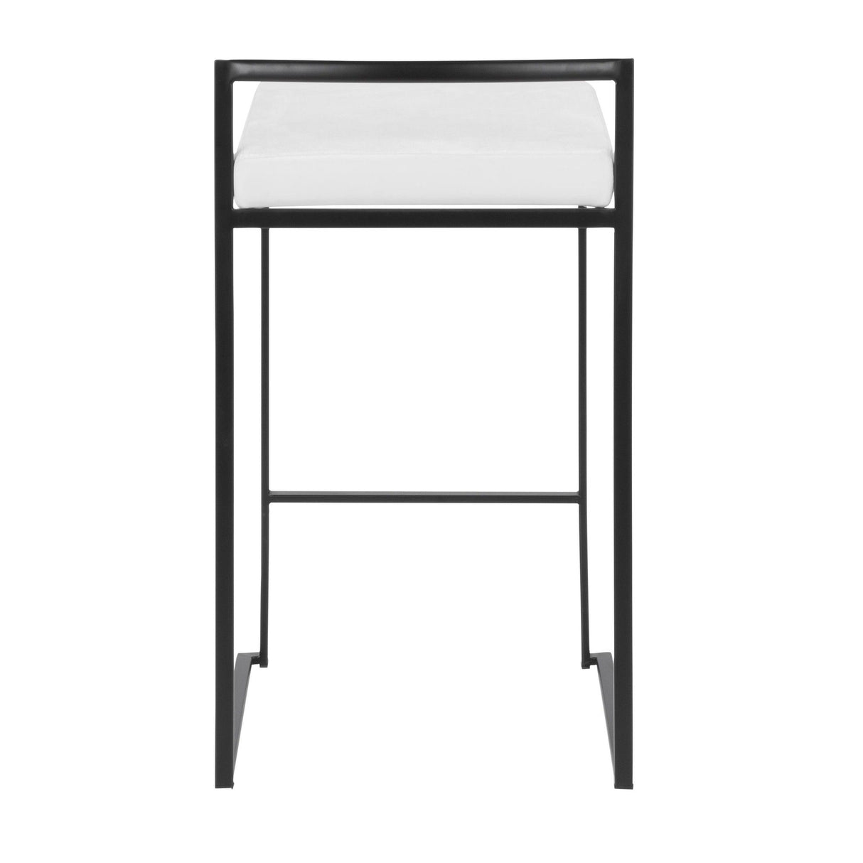 Fuji - Stackable Counter Stool With Cushion - Black Metal
