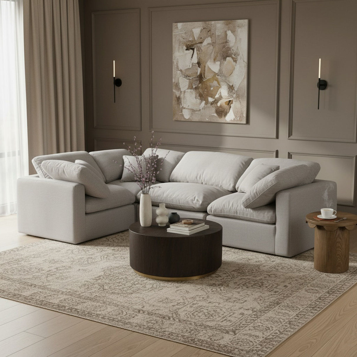 Indulge - Linen 4 Piece Modular Corner Sectional
