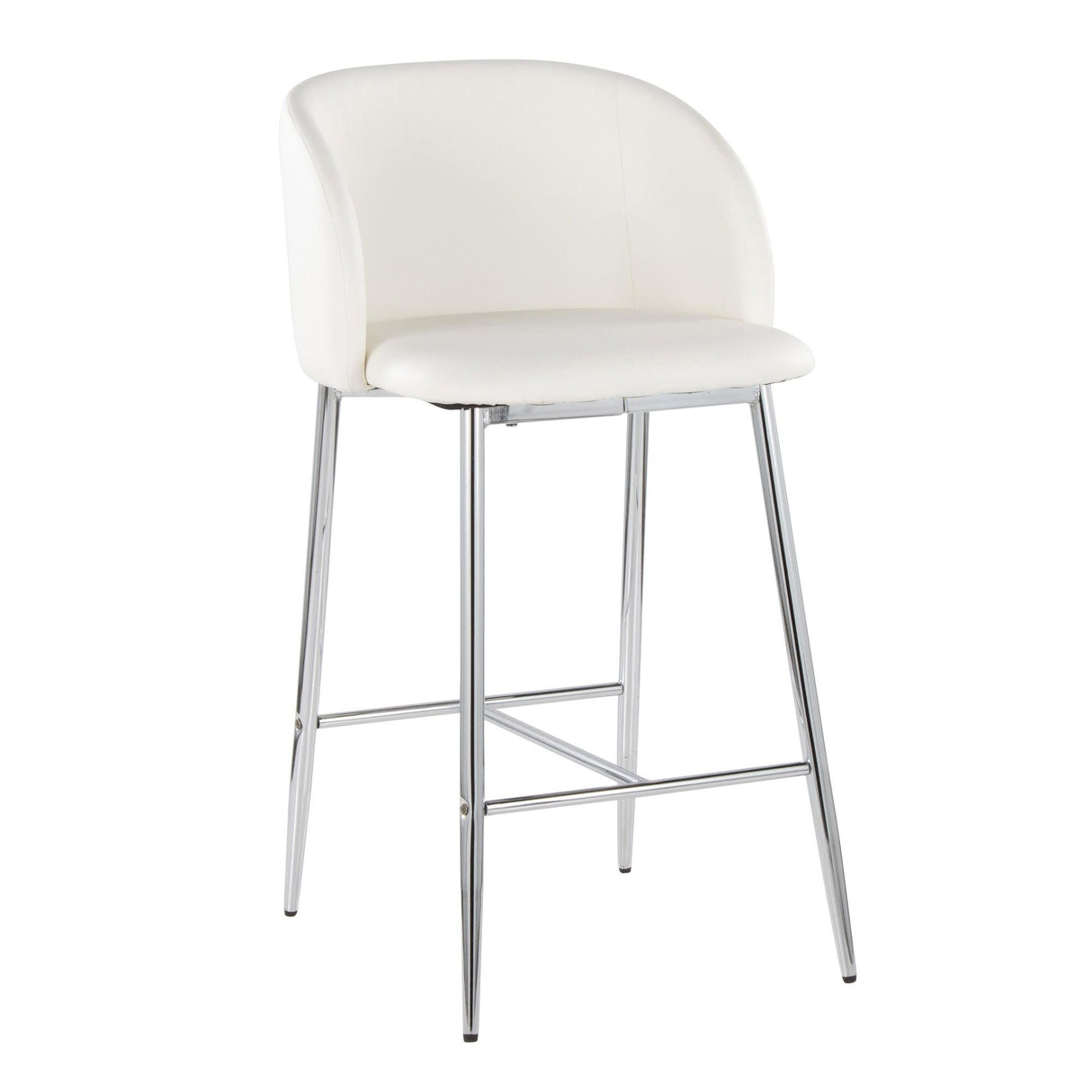 Fran - Fixed-Height Counter Stool (Set of 2) - Silver Metal Base