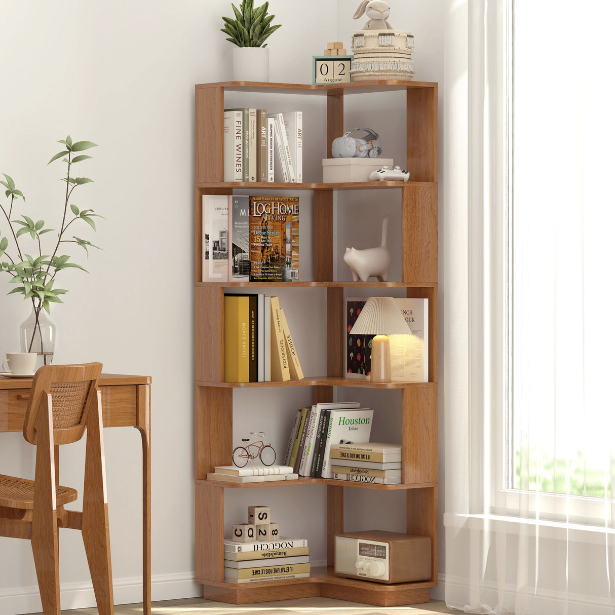 L-Shaped Corner Bookshelf