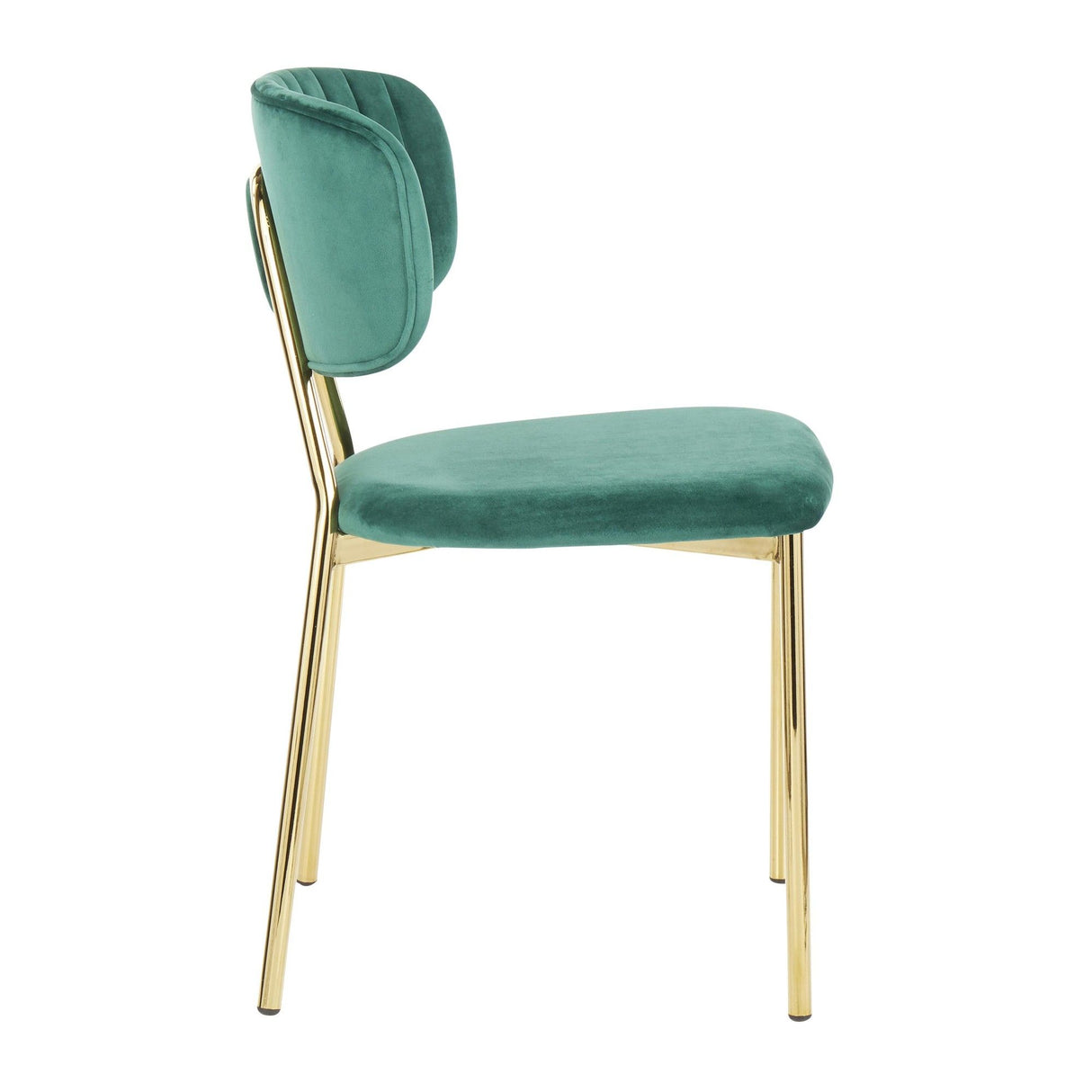 Bouton - Contemporary/Glam Chair (Set of 2) - Gold Metal Legs