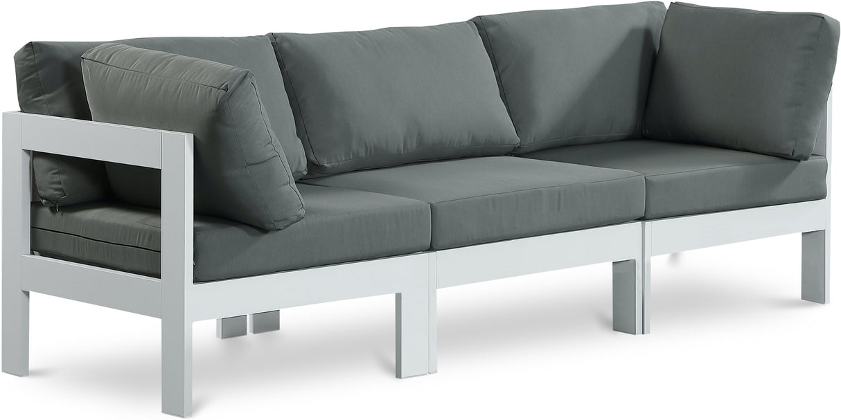 Nizuc - Outdoor Patio 3 Seat Modular Sofa With White Frame