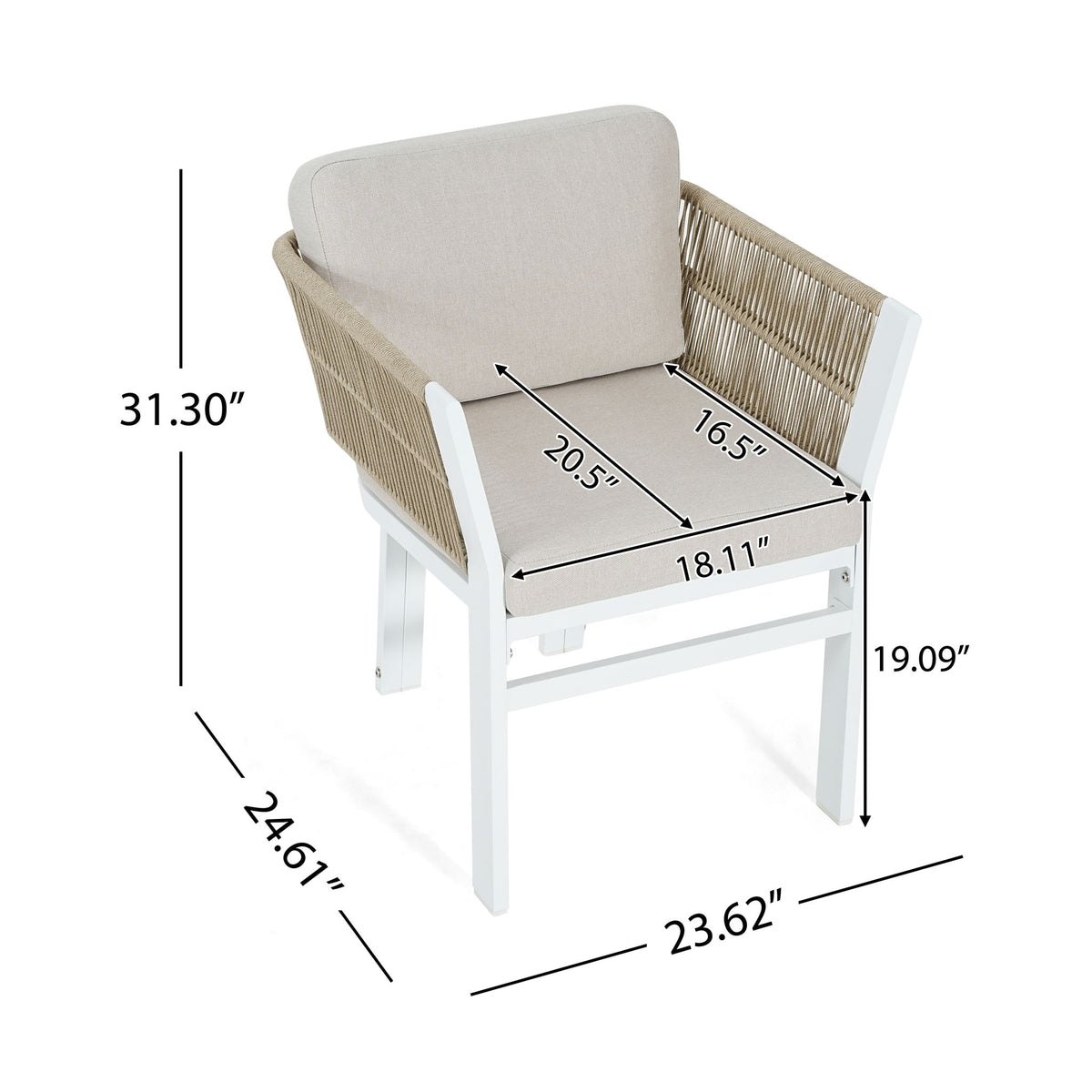 Outdoor Dining Chair, All-Weather Patio Seating For Backyard (Set of 2)