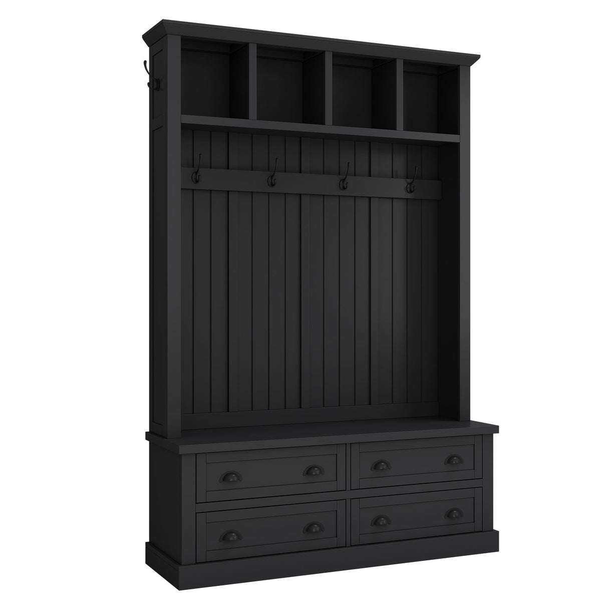 Hall Tree With 4 Drawers, Coat Rack With 6 Hooks