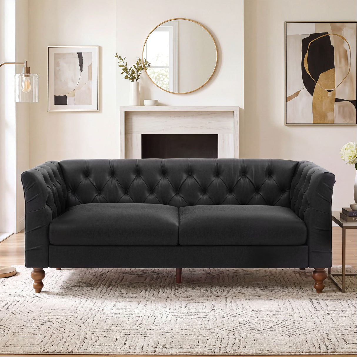 Chesterfield Sofa With Flared Arms For Living Room