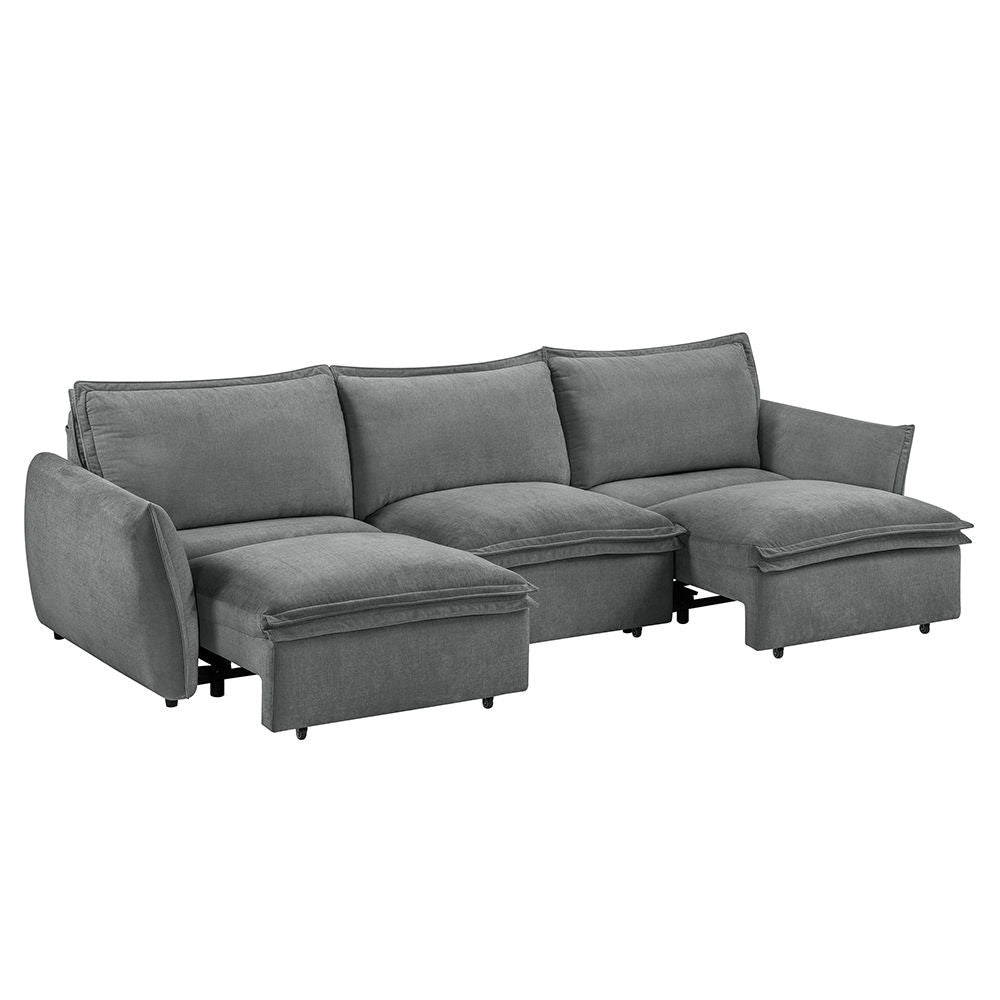 Eaden - Power Sofa With Sleeper - Gray Chenille