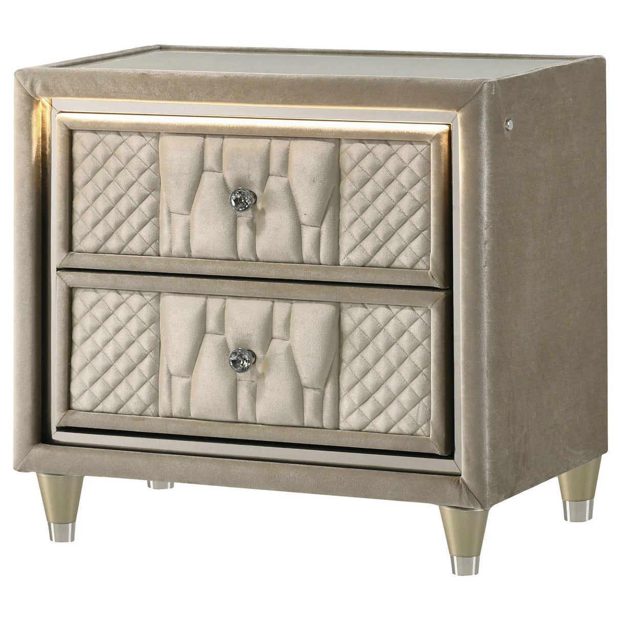 Mika - 2 Drawer LED Nightstand With USB