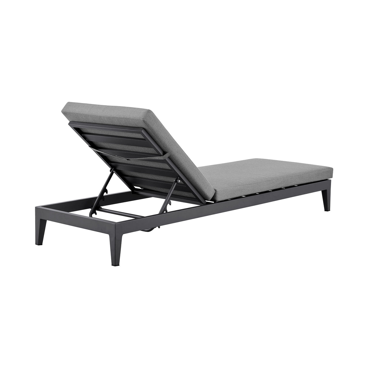 Menorca - Outdoor Patio Adjustable Chaise Lounge Chair In Aluminum With Gray Cushions