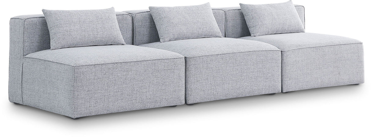 Cube - Linen Modular 3 Seat Armless Sofa