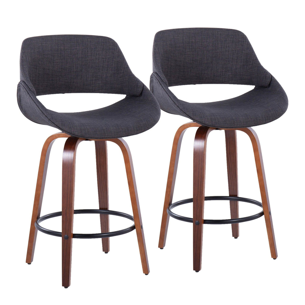 Fabrico - 26" Fixed-Height Counter Stool (Set of 2) - Walnut Frame