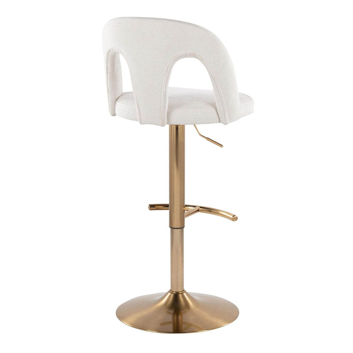 Ava - Upholstered Adjustable Barstool (Set of 2) - Gold Base