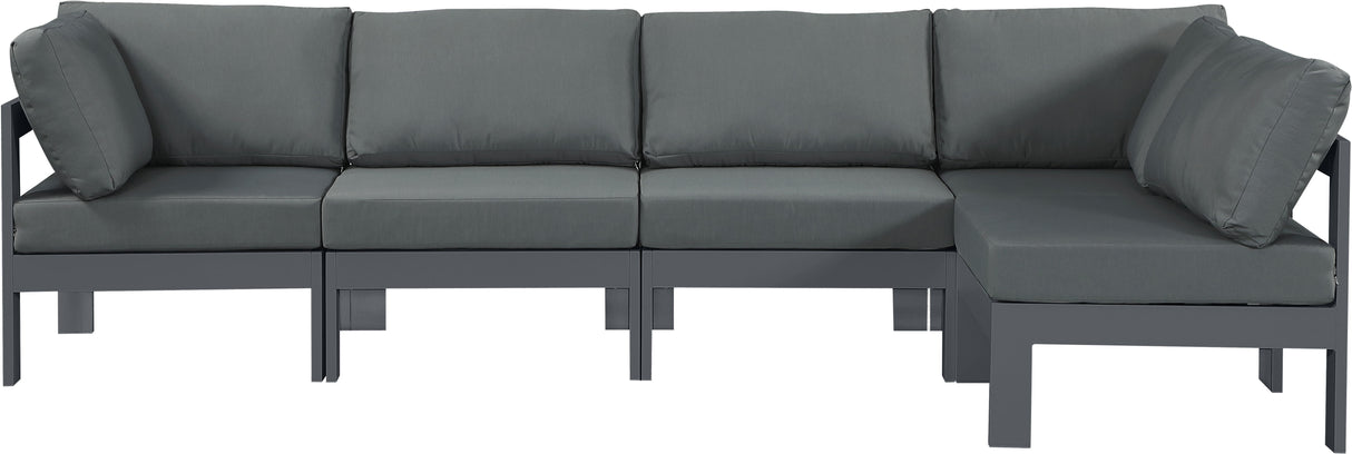 Nizuc - Outdoor Patio 5 Piece Modular Sectional With Gray Frame