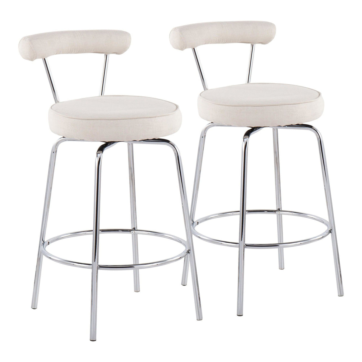 Rhonda - Contemporary Counter Stool (Set of 2) - Chrome Frame