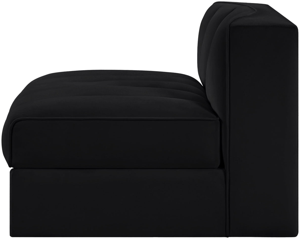 Rummi - Velvet Performance Fabric Upholstered Modular Armless Chair