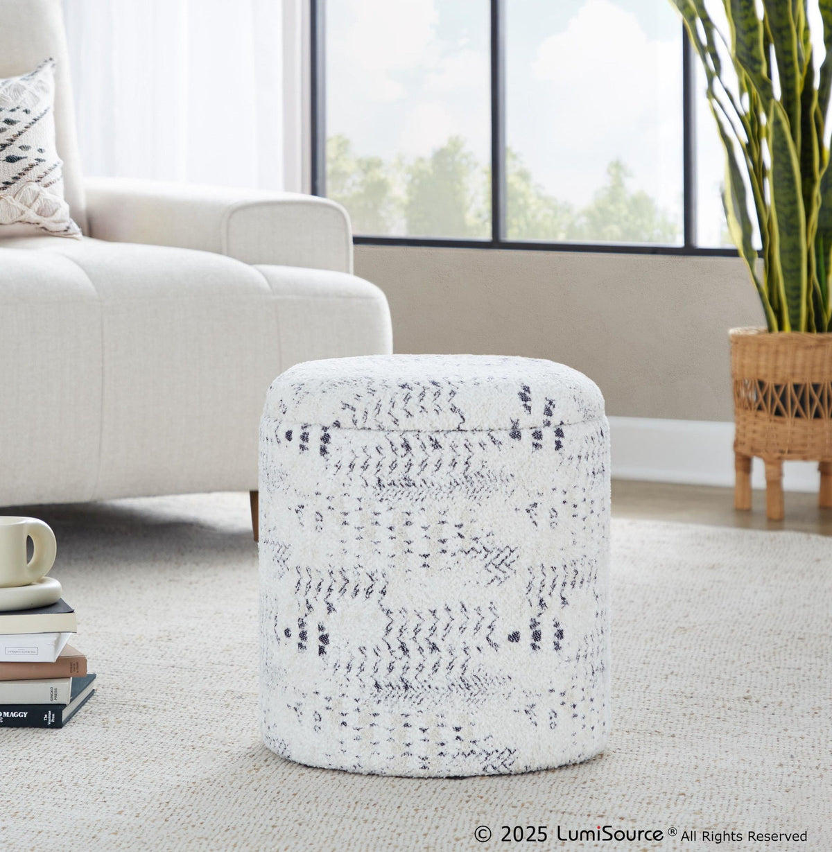 Tahoe - Aztec Ottoman - Ivory Cotton