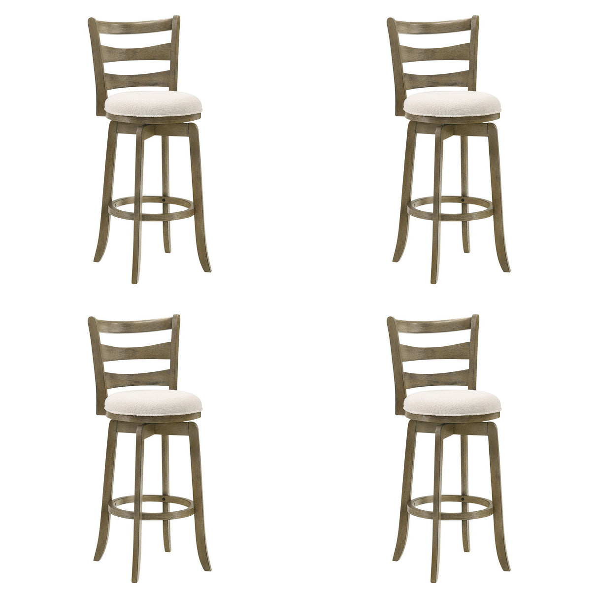 Melindra - Modern Farmhouse Swivel Wood Bar Height Kitchen Bar Stool