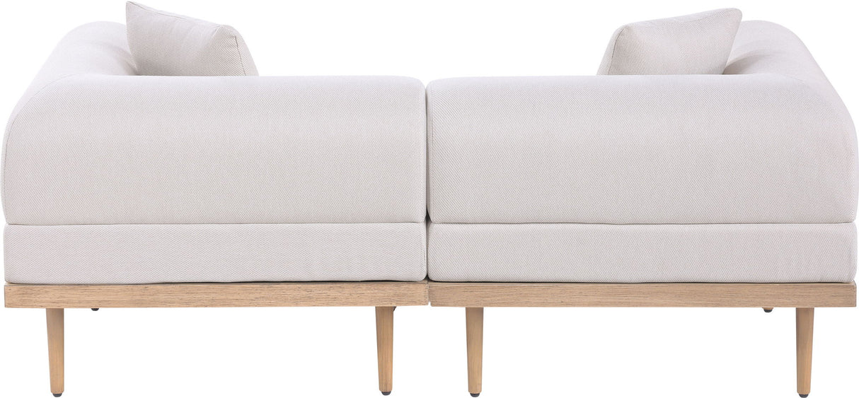 Laguna - 2 Piece Resilient Water Resistant Fabric 71" Upholstered Outdoor Patio Modular Loveseat