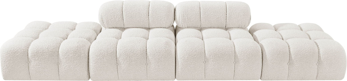 Ames - 4 Piece Boucle Upholstered Modular Sofa With 2 Backless Seats