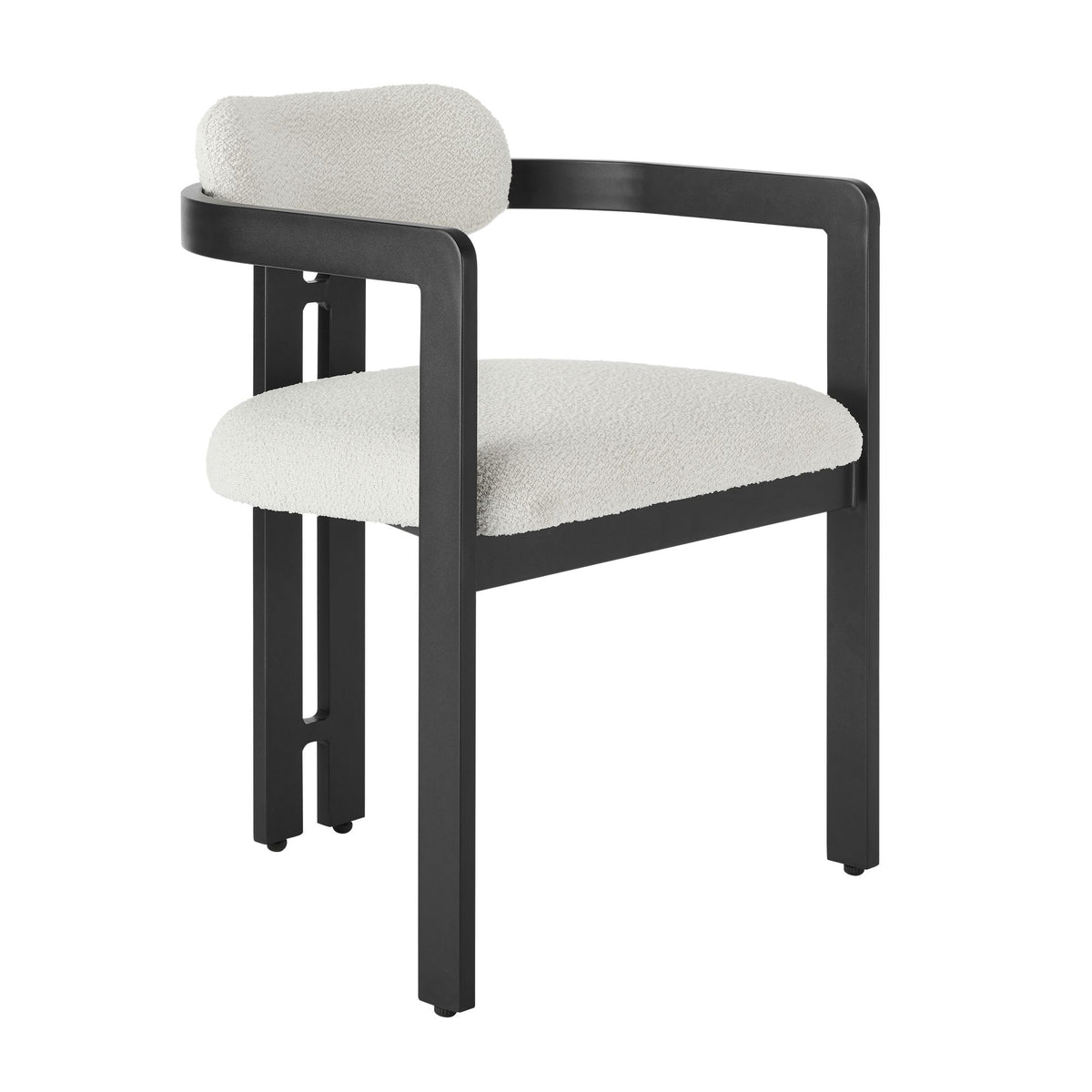 Jazmin - 5-Piece Outdoor Round Sintered Stone Dining Set - White / Black