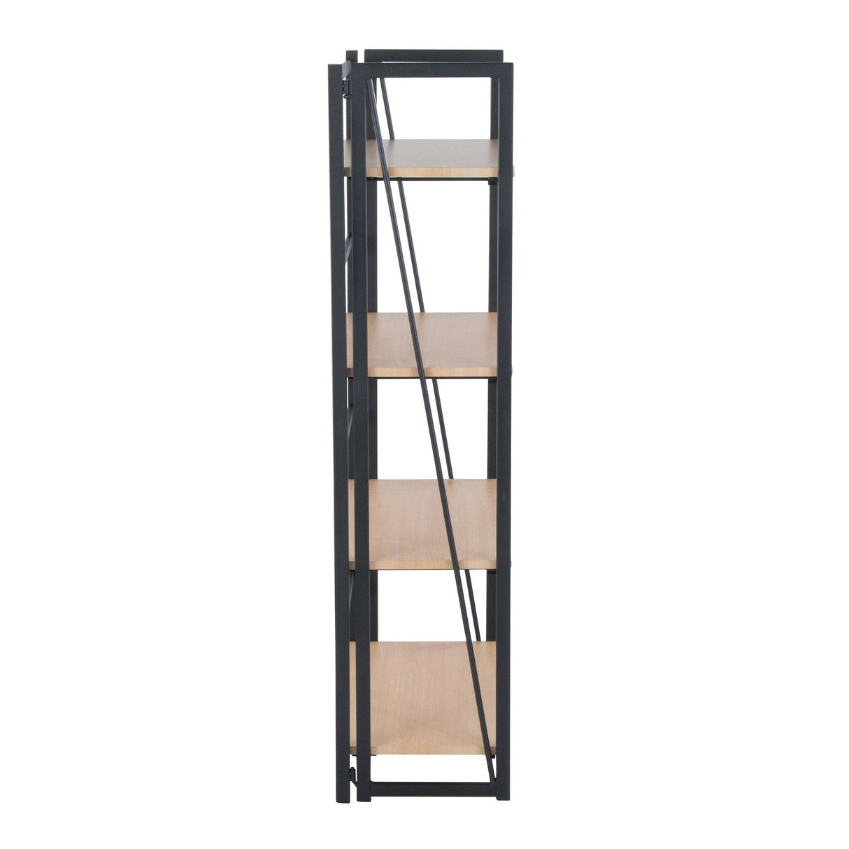 Dakota - Contemporary Bookcase - Black Painted Metal And Natural Wood