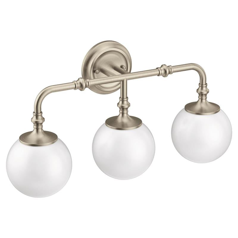 Colinet Brushed nickel three globe bath light - (YB0563BN)