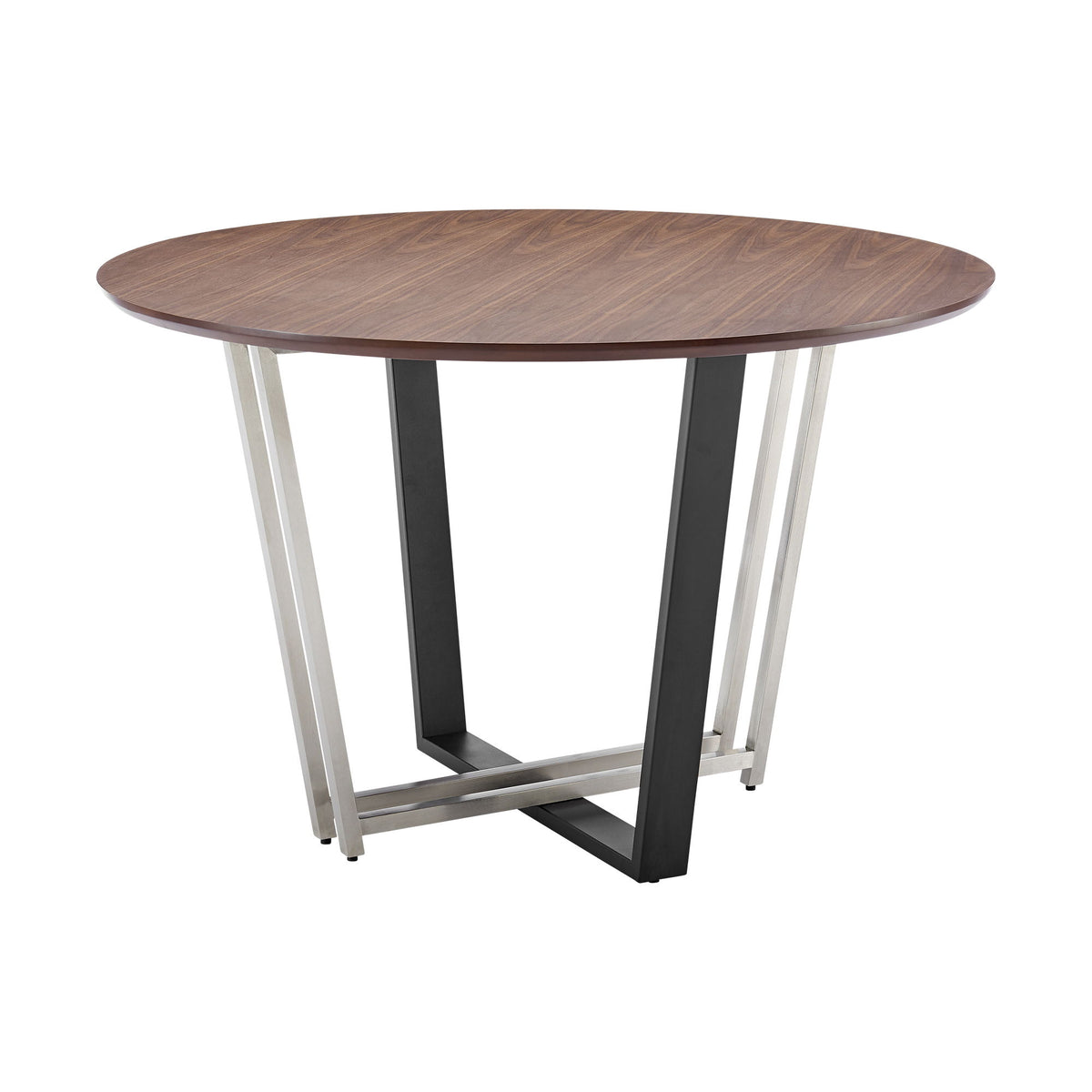 Joana Anastasia - 5 Piece Round Dining Table Set - Matte Black / Anchor Gray