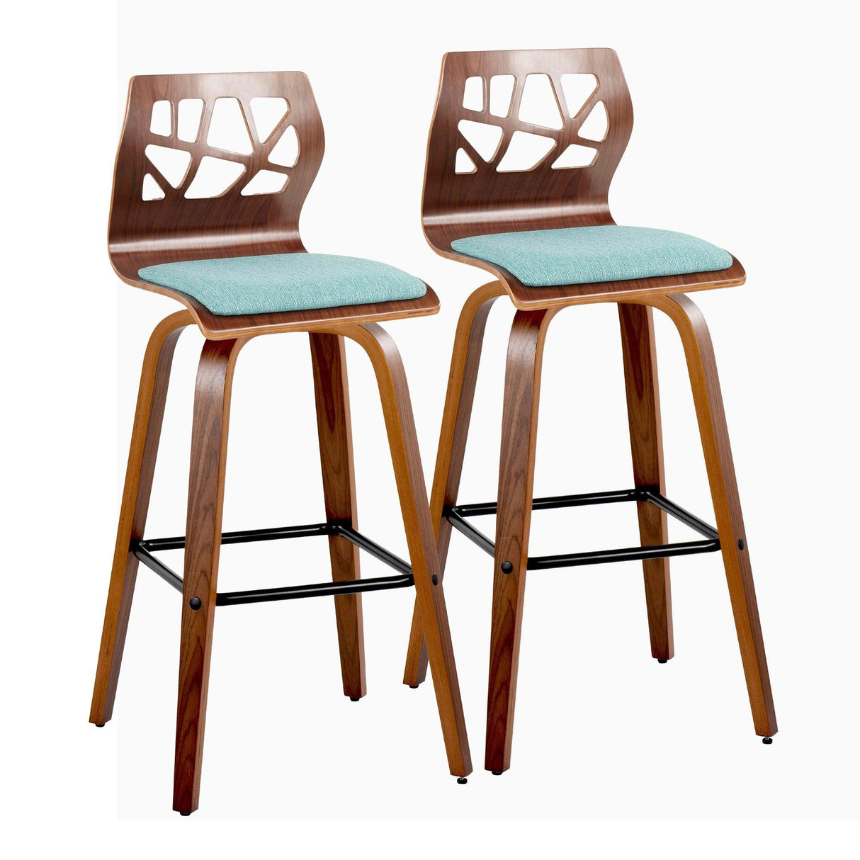 Folia - 30" Fixed-Height Barstool (Set of 2) - Blue