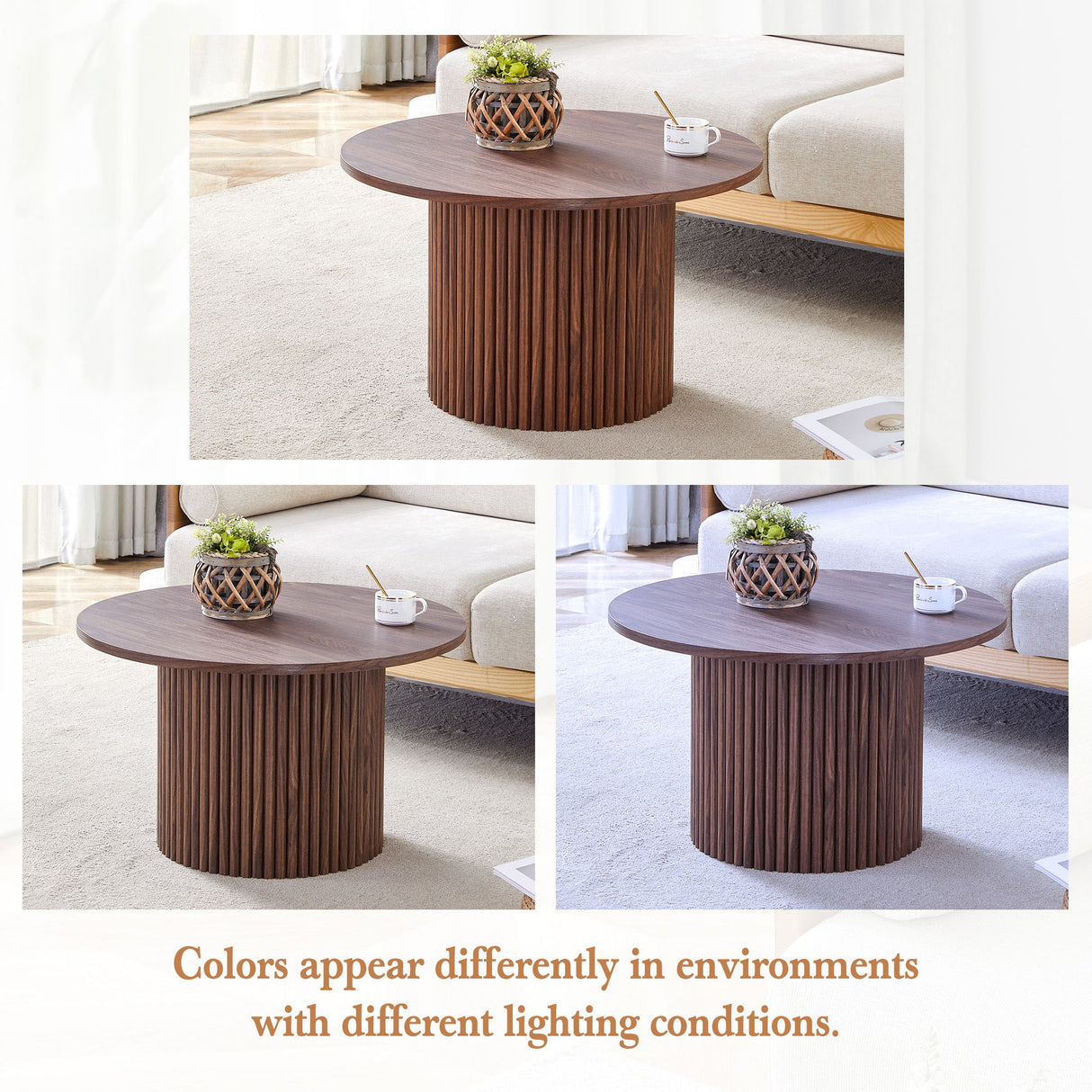 Modern Circular Coffee Table Cylindrical Design