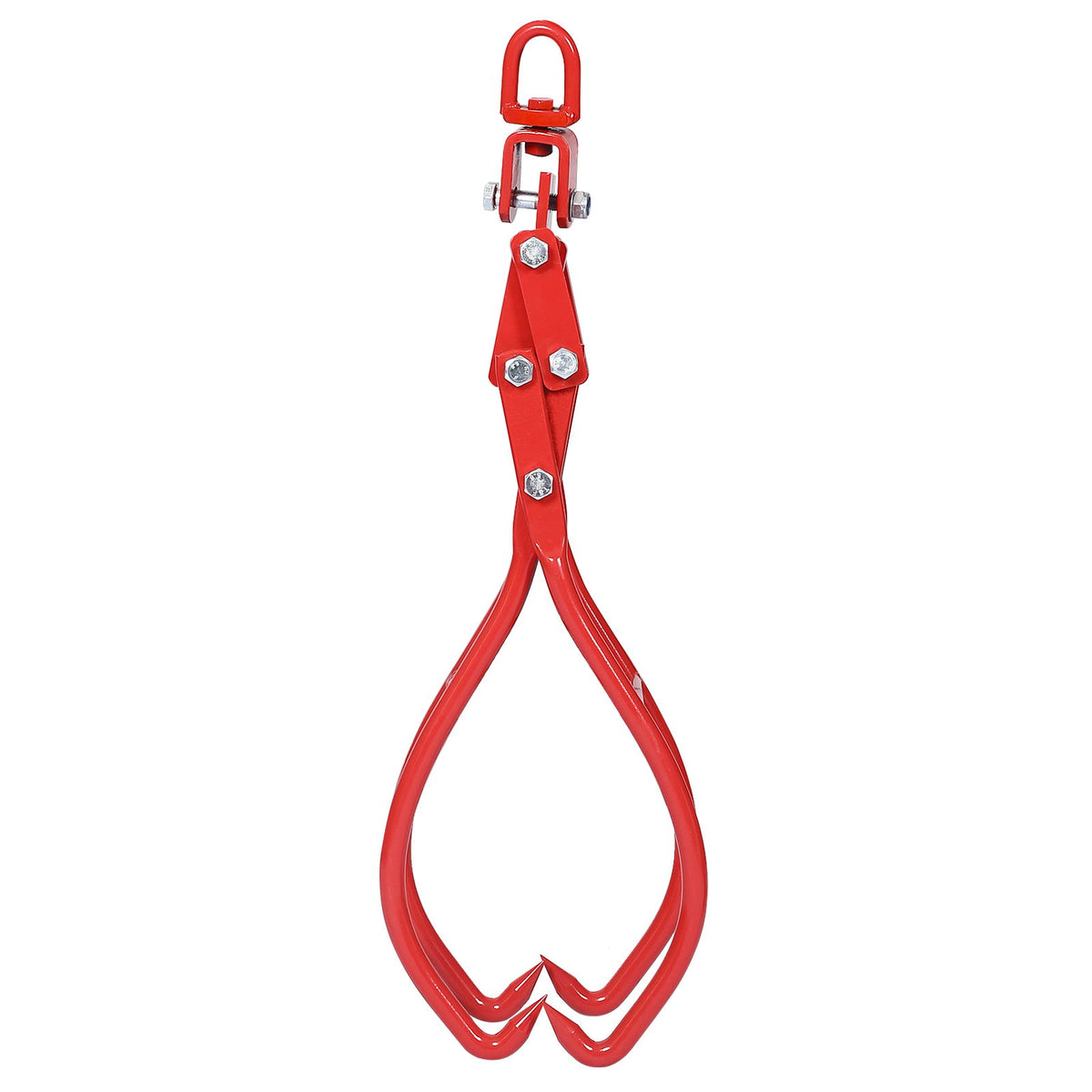 4 Claw Timber Log Lifting Tongs Grabber - Red