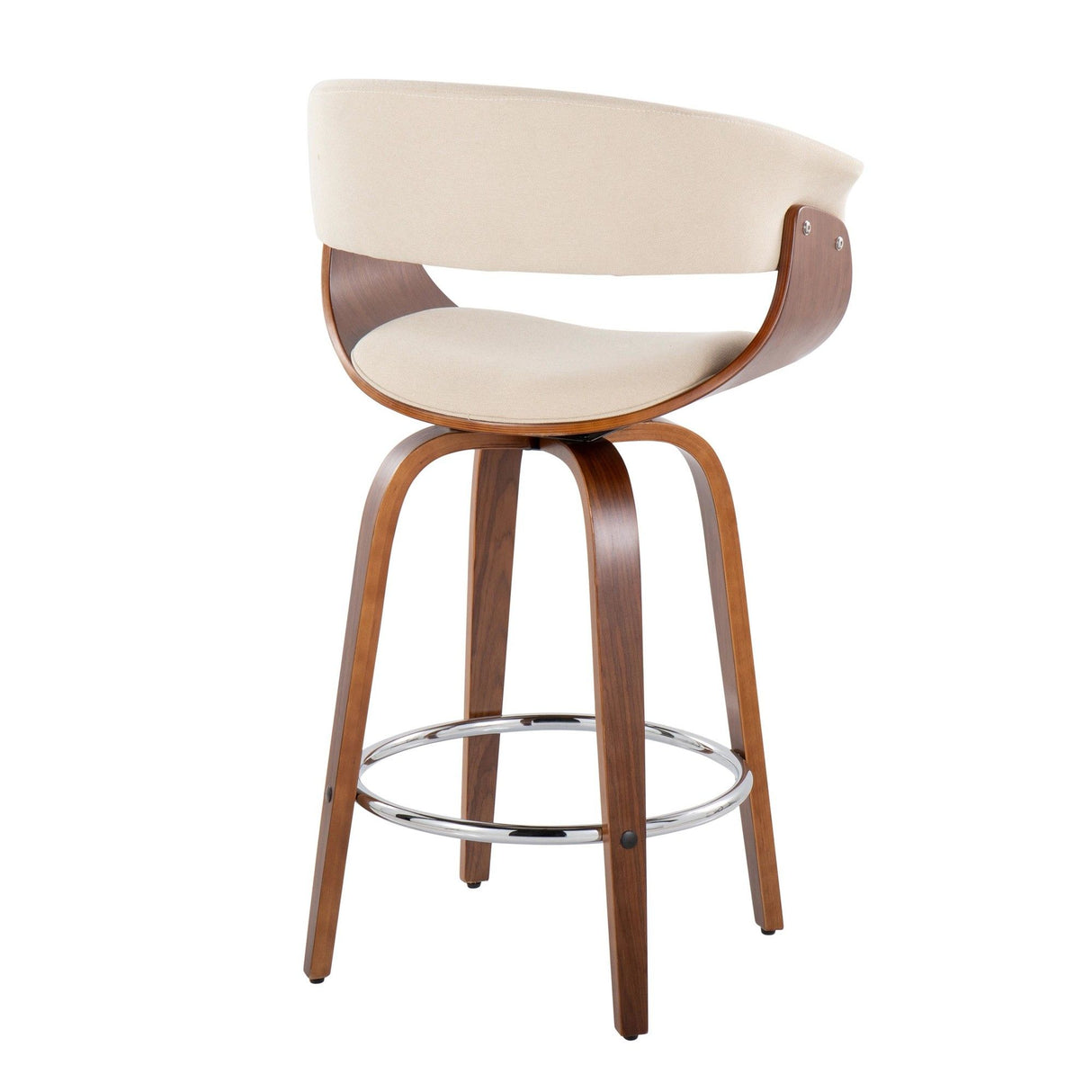 Vintage Mod - 26" Fixed-Height Counter Stool (Set of 2) - Chrome Footrest