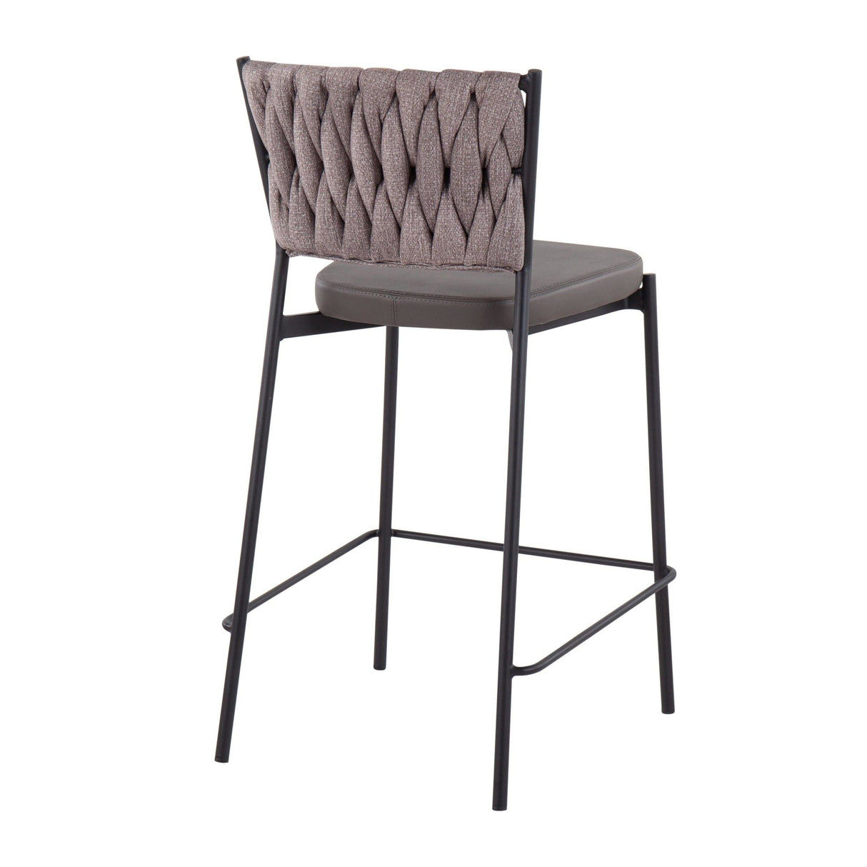 Tania - Braided Contemporary Counter Stool With Faux Leather Seat (Set of 2)