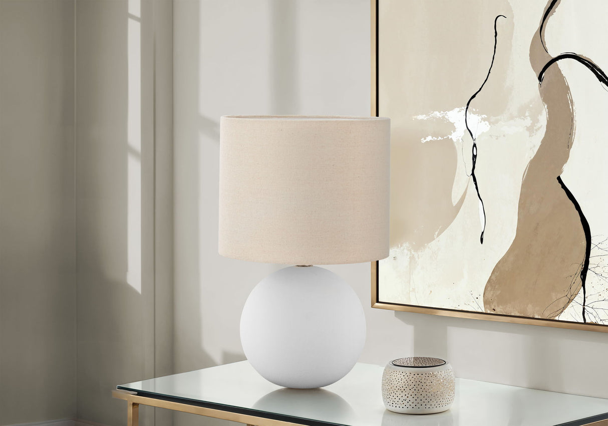 Contemporary Lighting, Table Lamp, Resin, Ceramic - Cream