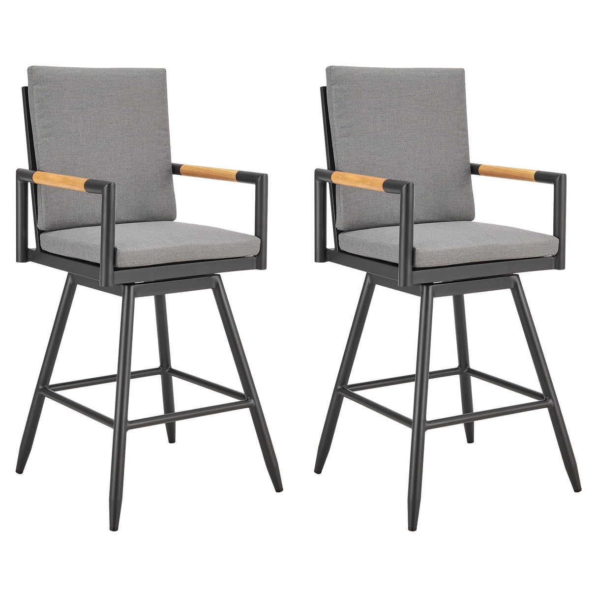 Crown - Outdoor Patio Swivel Bar Stool Set