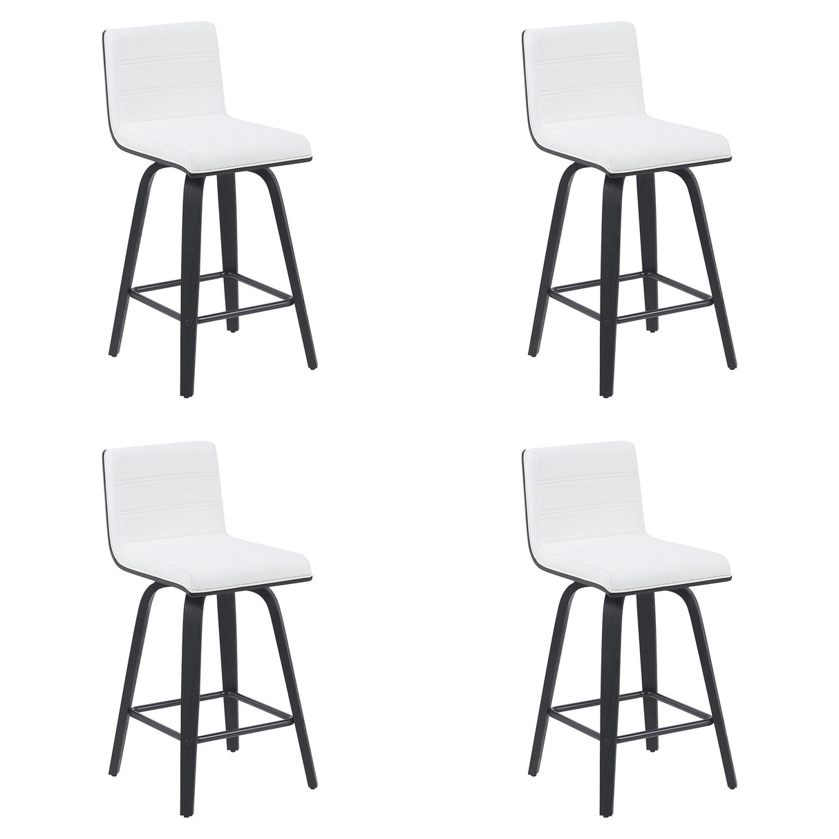 Vienna - Modern Counter Height Swivel Bar Stool - Black Brushed Wood Frame