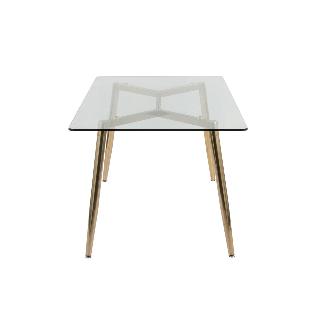 Clara - Contemporary/Glam Dining Table - Gold Metal And Clear Glass