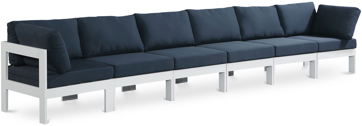 Nizuc - Outdoor Patio 6 Seat Modular Sofa With White Frame