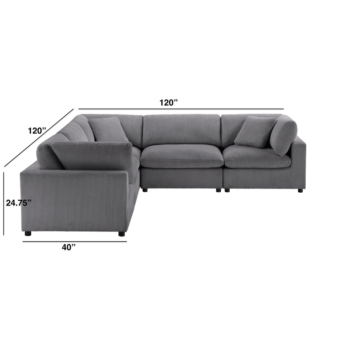 Chelsea - Modular 5 Piece Sectional