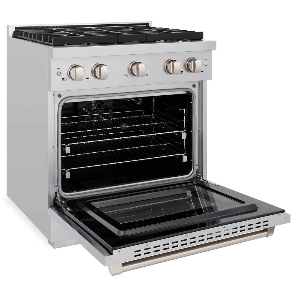30 in. Kitchen Package with Stainless Steel Gas Range, Convertible Vent Range Hood and Microwave Drawer - (3KPSGRRH30MW) -